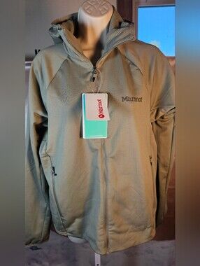 Marmot Leconte Tech Grid Fleece Hoody Vetiver Size M NWT $110